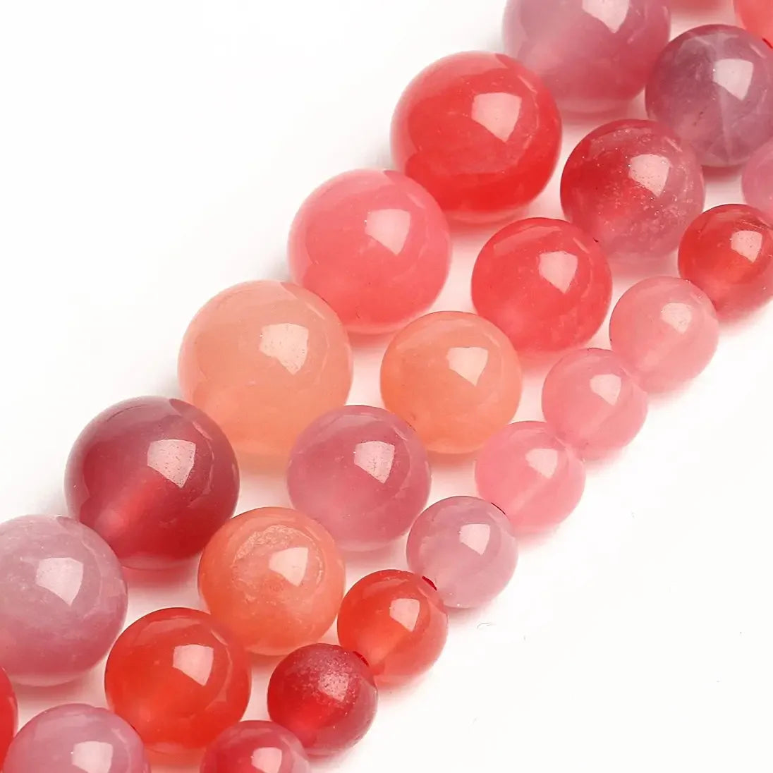 Bright Red Agate Beads Natural Stone 6 8 10mm Round Loose Spacer Beads for Jewelry Making DIY Bracelet Accessories 15inch
