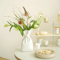 Silver Plated White Ceramic Vase Nordic Design Handbag Home Modern Wedding Centers-Customized Decorative Vase Direct Factory