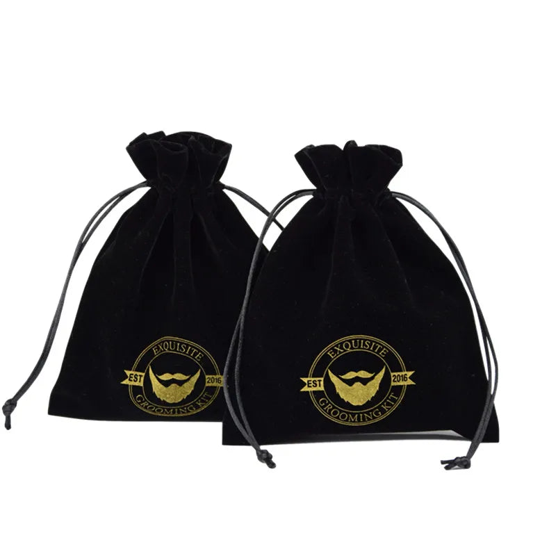 Custom Logo Printing Disposable Jewelry Gift Bag for Rings Necklaces Gemstones Glasses Watch Pen Holder Velvet Drawstring Pouch