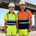 High Visibility Polyester Summer Short Sleeve Custom Logo Road Construction Security Safety Reflective Workwear Hi Vis Shirts