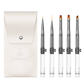 OEM Custom 5pcs Retractable Brushes Set Nail Polish Tool Salon Beauty Art Acrylic Nail Brushes for Nail Art Design
