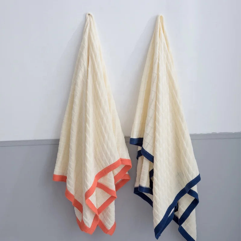 Soft 100% Cotton Crocheted Decoration for Office Break Picnic Travel Knitted Throw Blanket Modern LFL