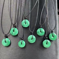 Hand Made New Natural Crystal Healing Stone Jewelry Malachite Donut Charm Necklaces for Good Luck