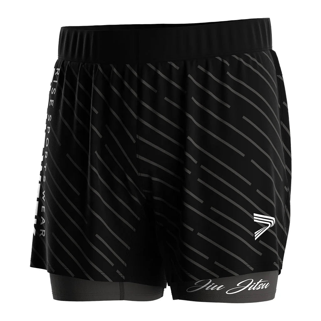 Custom logo Oem Sublimated Nogi Bjj Gym With Compression Mens Athletic Dynamic Workout Shorts Men 2 in 1 Sport Mma Shorts Men