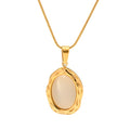 Stock Selling Korean Ins 18K Gold Plated Snake Chain Necklace Jewelry Multi Layered 316L Stainless Steel Natural Stones Pendant