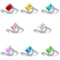Wholesale Price Luxury Cubic Zirconia Wedding Engagement Proposal Promise Fashion Sterling Silver Rings for Women