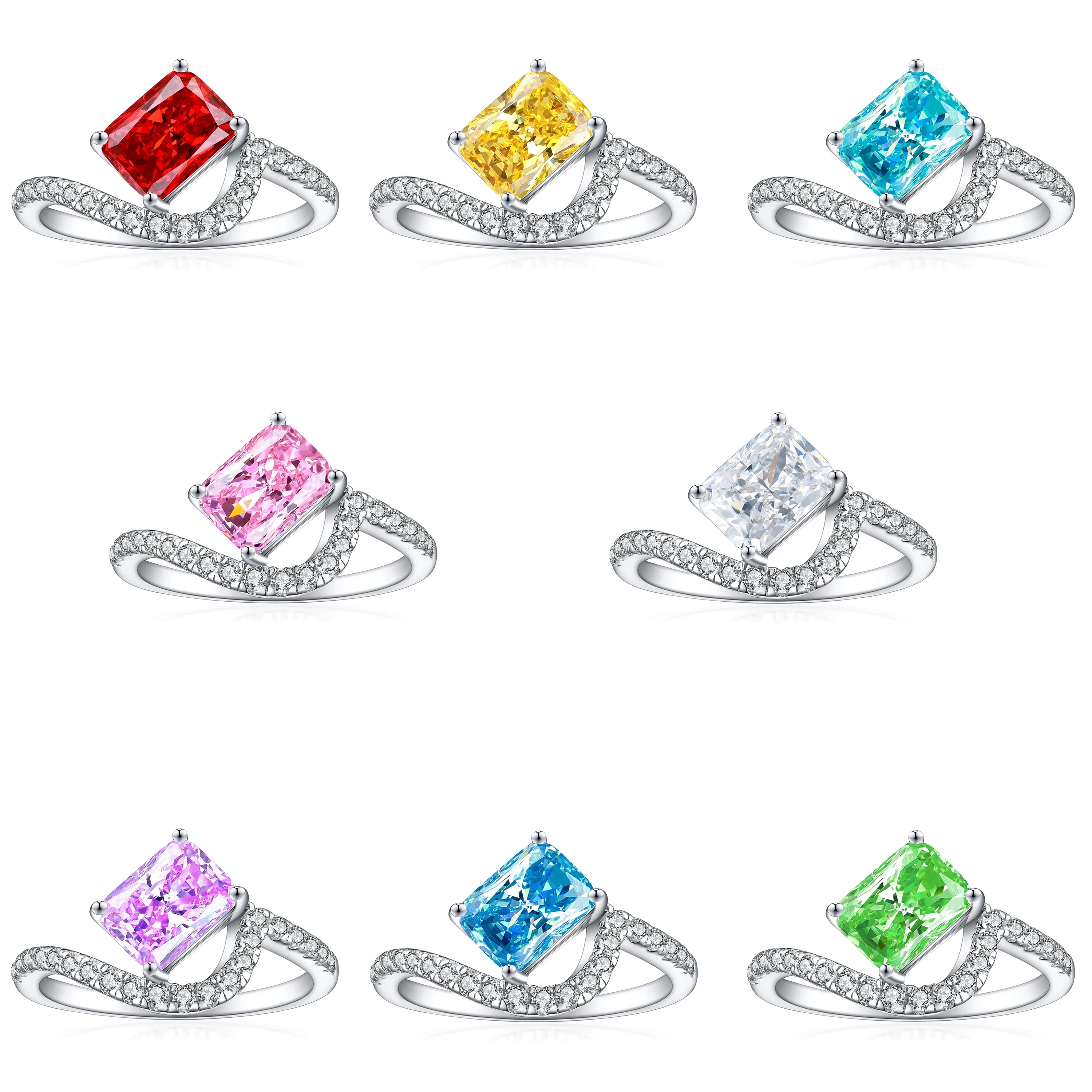 Wholesale Price Luxury Cubic Zirconia Wedding Engagement Proposal Promise Fashion Sterling Silver Rings for Women