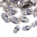 Hisenlee Crystal 4X8MM Horse Eye 3D Shiny Zircon Alloy Luxury Rhinestones 50pcs/bag DIY Sewing Design Ornament Shoes Darment