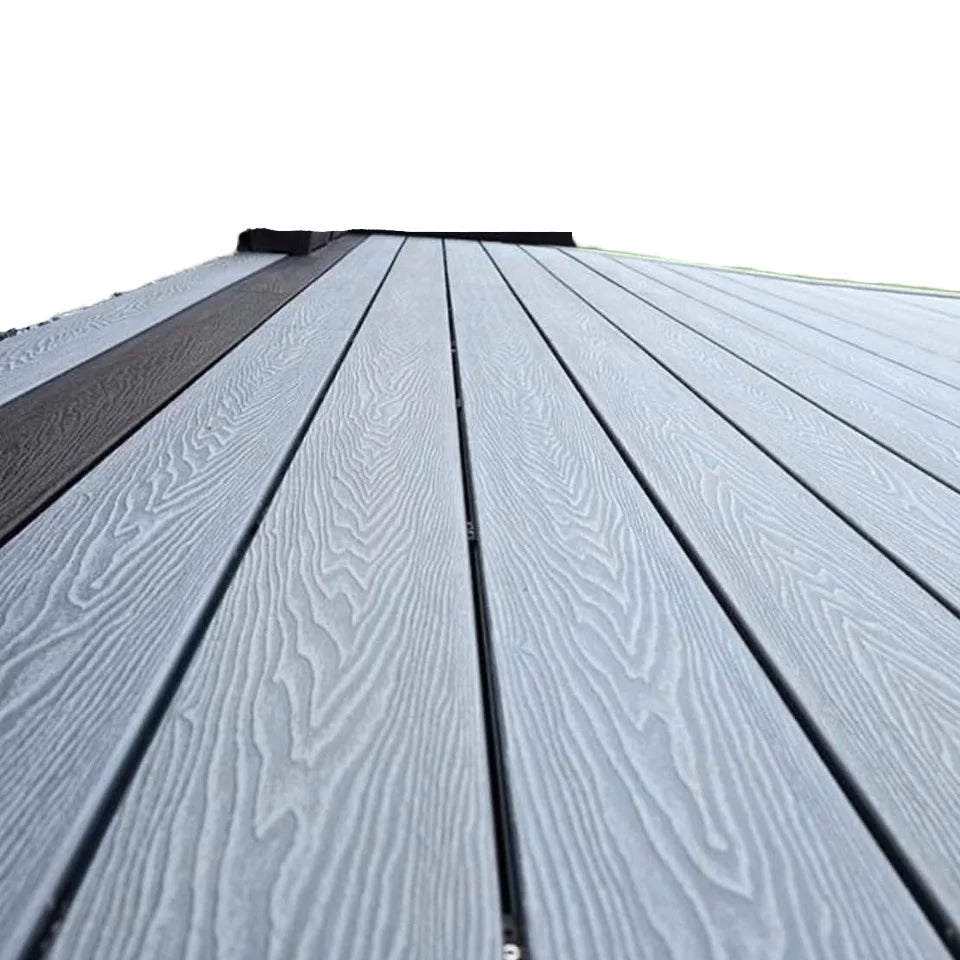 Waterproof Anti-Rotten WPC Hollow Decking Wooden Grain Surface Deep Embossing Outdoor Anti-Slip Wooden Plastic Composite Brushed