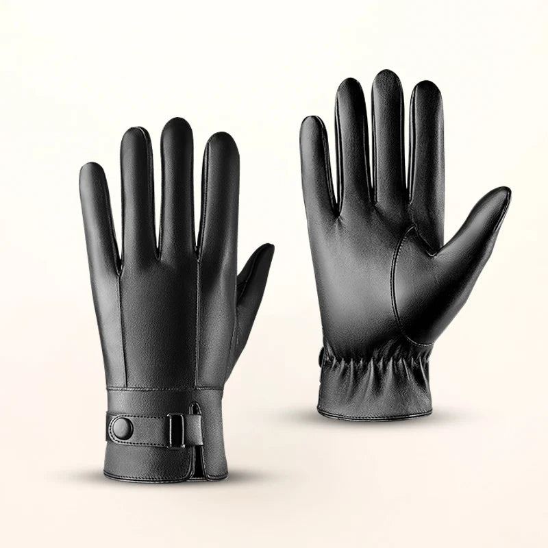 Fashion Outdoor Windproof Touch Screen Winter Driving Motorcycle Man PU Leather Gloves