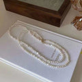 French Elegant 6-7mm Baroque Shaped Freshwater Pearl Necklace for Women Natural Good Gloss Necklace Jewelry