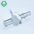 JU PC/HDPE Female to Male Luer Lock 2 Way Plastic One Way Luer Stopcock Flow Control Valve