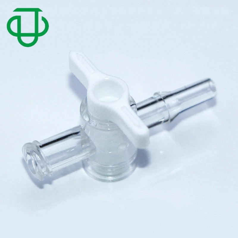 JU PC/HDPE Female to Male Luer Lock 2 Way Plastic One Way Luer Stopcock Flow Control Valve