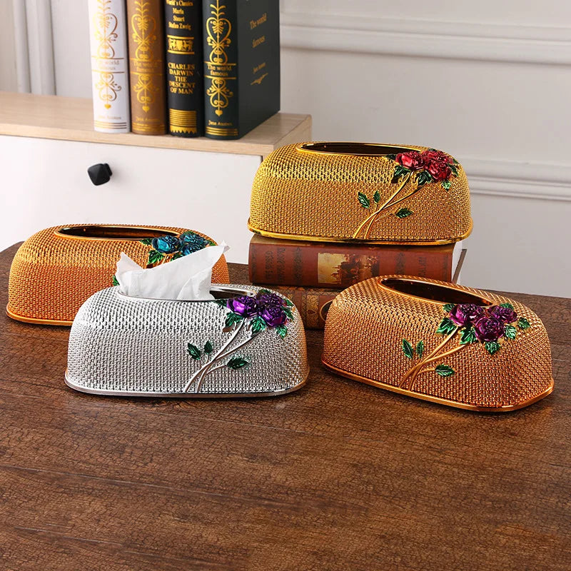 2025 Decorative Nordic Light Luxury Plastic Restaurant Desktop Facial Tissue Boxes Napkin Box Cover Holder QIAN HU Model 080