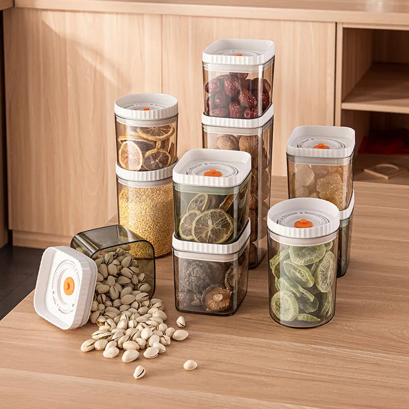 OWNSWING 3pcs Set PET Stackable Food Organizer Fresh Box Plastic Food Storage Container with sealed Lid for Vegetable Fruit