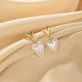 New Arrival Fashion Heart Shape Stud Earrings Personality Simple Heart Love 18K Gold Plated Stainless Steel Earrings