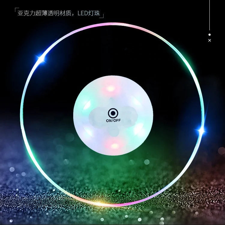 Waterproof Transparent Acrylic Card Coaster Round Shape LED Beer Cup Coaster for Bar