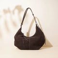 Luxury Ladies Suede Bag Half Moon Custom Leather Handbag Suede Shoulder Bag for Handbag Women Customise Tote Bag