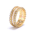 IVIAPRO Fashion Jewelry Shining Full Baguette Stones 18k Gold Plated Cubic Zircon Wedding Band Rings for Women
