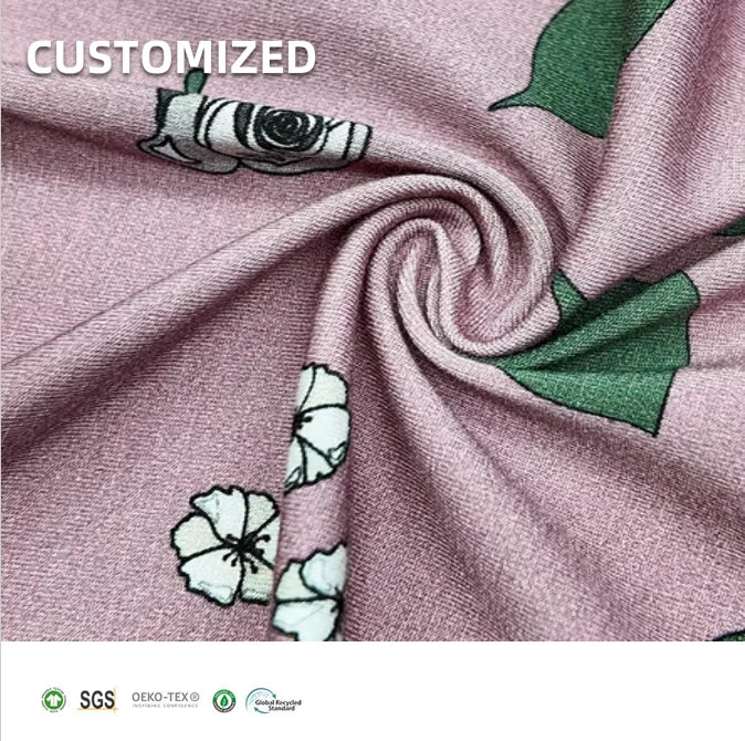 Custom High-Quality Printing 93% Bamboo Lyocell 7% Spandex Fabrics for Sleepwear