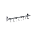 Modern Stainless Steel 304 Wall Mounted Bathroom Rack with 8 Hooks Metal Storage Hanger for Towel Robe Bathroom Accessories Use