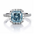 SGARIT Fine Jewelry 14K White Gold 3ct Moissanite Radian Cut Diamond Halo Ring Woman Wedding Ring for Couples Set and Engagement