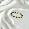 Suppliers Sell Original Design White and Green Glass Stone Antique Alloy Bracelets