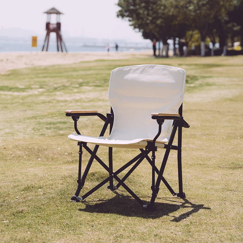 High Quality Fish Chair Foldable Beach Chair Lightweight Outdoor Camping Chair With Beech Handrail MegaBDM