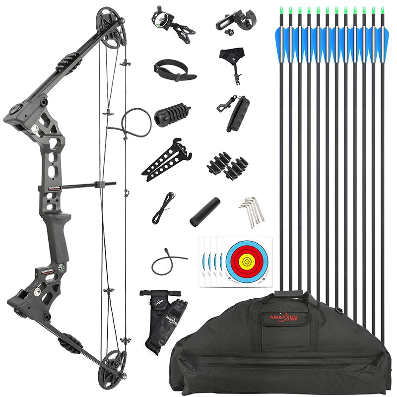 Archery Compound Bow Set RH and LH 20-70 Lbs Draw Weight Adjustable for Adults Outdoor Hunting Bow Kit for Beginner