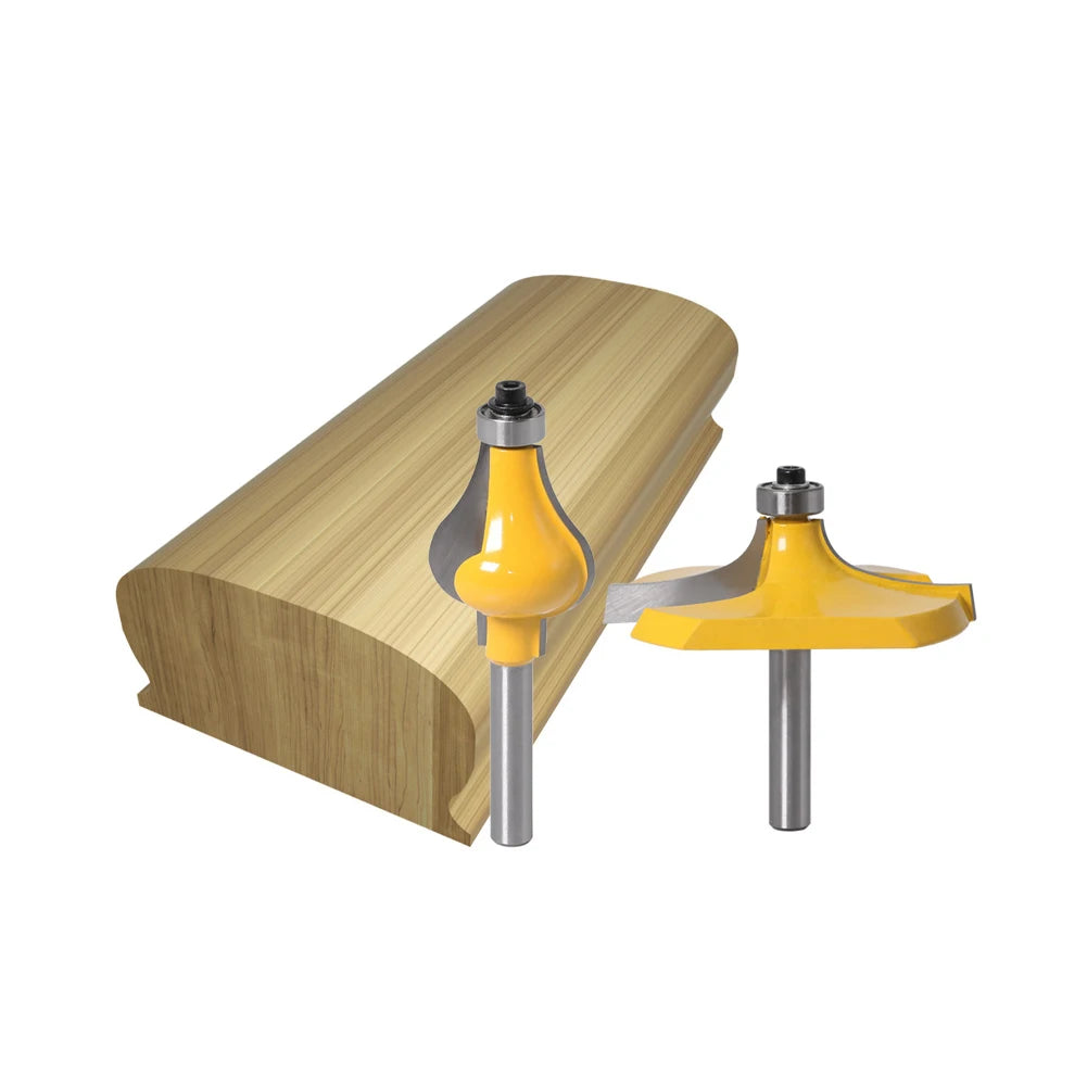 12mm or 1/2" or 8mm Round Shank Engraving Router Bits Double Carbide Flutes 2 Pieces Per Set Prifile Cutter Woodworking Tools