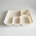 5 Compartment Meal Tray Corn Starch Made Corn Starch Multi Compartment Rectangle Tray with Lid