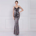19186#sequin Gown Performance Network Celebrity Event Banquet Car Model Etiquette Evening Dress