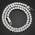 HQ GEMS Classic  Jewelry Moissanite Stone Tennis Chain Mens Tennis Chain Necklaces