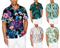 Men's Hawaiian Shirt Short Sleeve Tropical Floral Button Down Casual Beach Shirt 3D Print Aloha Vacation Holiday Apparel