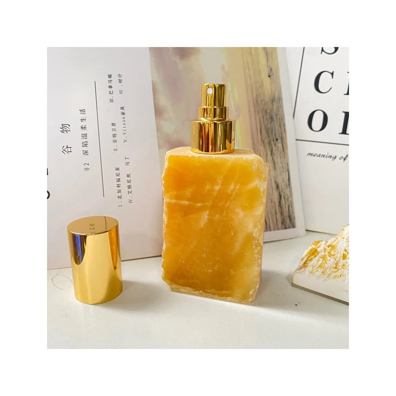 HZ High Quality Natural Crystal Perfume Bottle Essential Oil Bottle Aromatherapy Healing Crystal Bottle for Gift