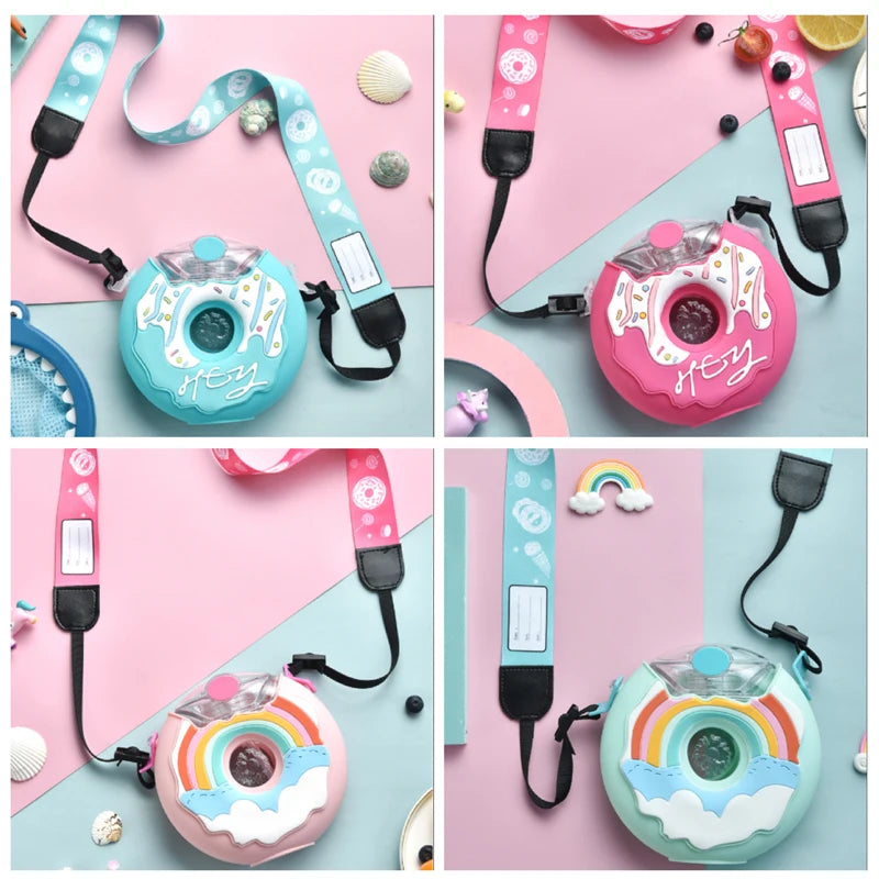 380ml Customizable Creative Cute Kawaii Donuts  Shape Drink Kids Water Bottles