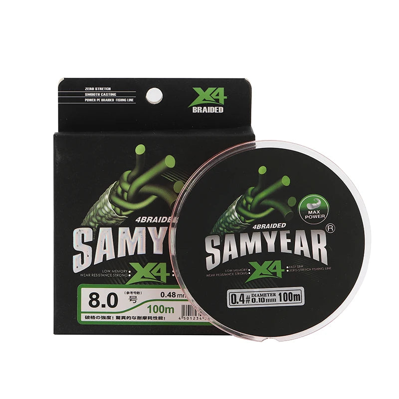 Ready to Ship Lure Fishing Tackle High Strength 4 Strands 100% PE Braided Fishing Line