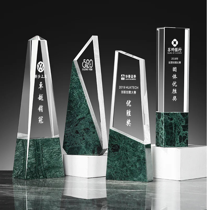 Wholesale White Crystal Crafts Pentagram Glass Medal Trophy Awards Crystal Crafts
