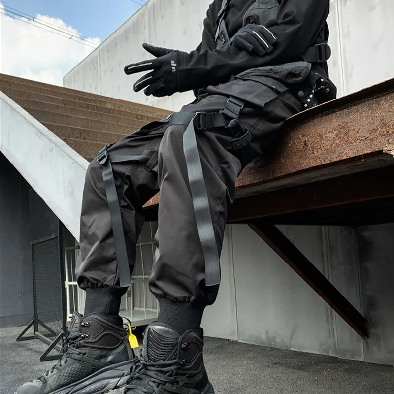 LAYENNE Men's Workwear Trousers Polyester Cargo Pants Manufacturers Black-Yellow Tapered Pantalon Pants Cargos De Caballero