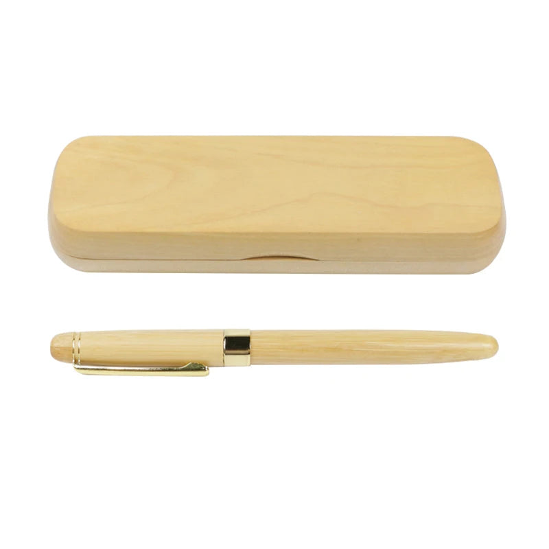Promotional Gifts Custom Logo Printed Ball Point Pen with Wood Case Wholesale Maple Ballpoint Pen Sets