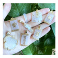 Fashion Wholesale Jewelry Agate White clear Jade Pendant Buddha Chinese Word Gold Necklace