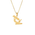 Medical Microscope Necklace Gold Necklace Fashion Jewelry Nurse Gift Stainless Steel Microscope Necklace Female