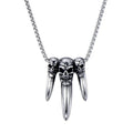 Punk Skull Claw Tooth Necklace Vintage Teeth Stainless Steel Sweater Chain Hip Hop Trendy Accessories Wholesale