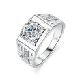 Simple 8mm Big Stone European VVS Moissanite Diamond Engagement Moissanite Ring Rings for Men