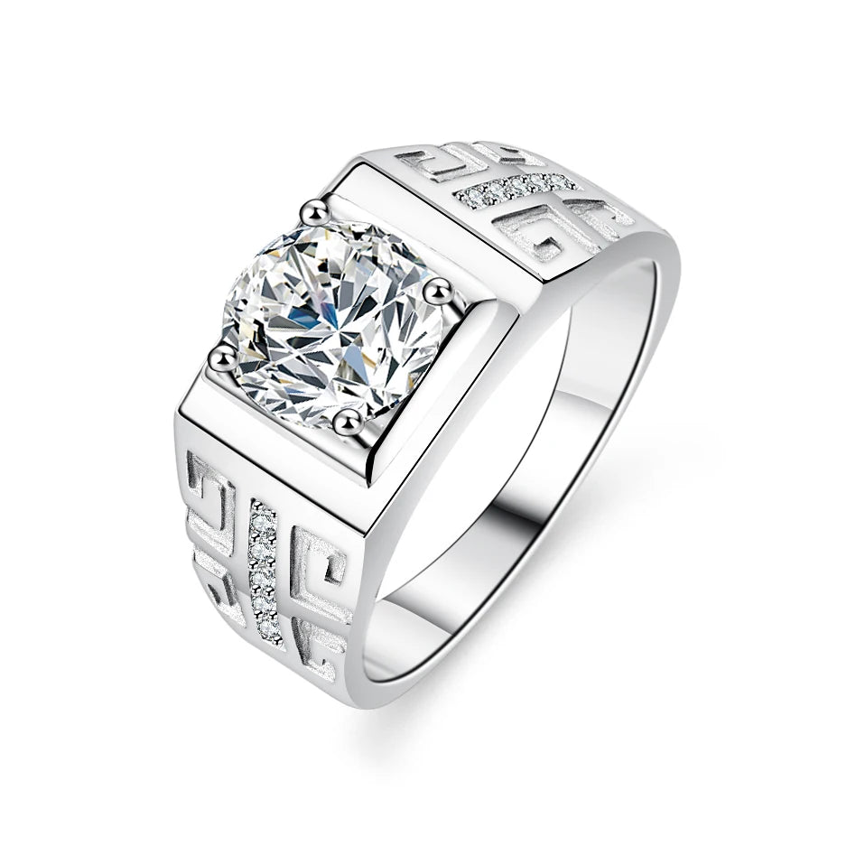 Simple 8mm Big Stone European VVS Moissanite Diamond Engagement Moissanite Ring Rings for Men