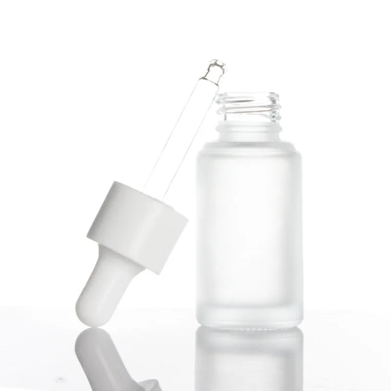 Wholesale Frosted Matte Black Glass Essential Oil Bottle 20ml 30ml Empty Dropper Bottle Skin Care Serum Cosmetic Packaging