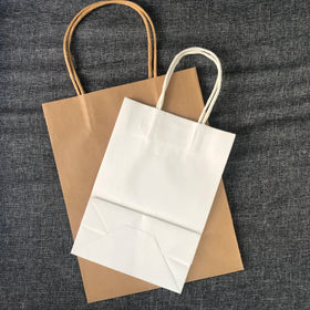 Brown Kraft Paper Printed Shopping Paper Bags Custom Logo Luxury Gift Packaging Paper Bag With Handles for Bakery Breads Retail