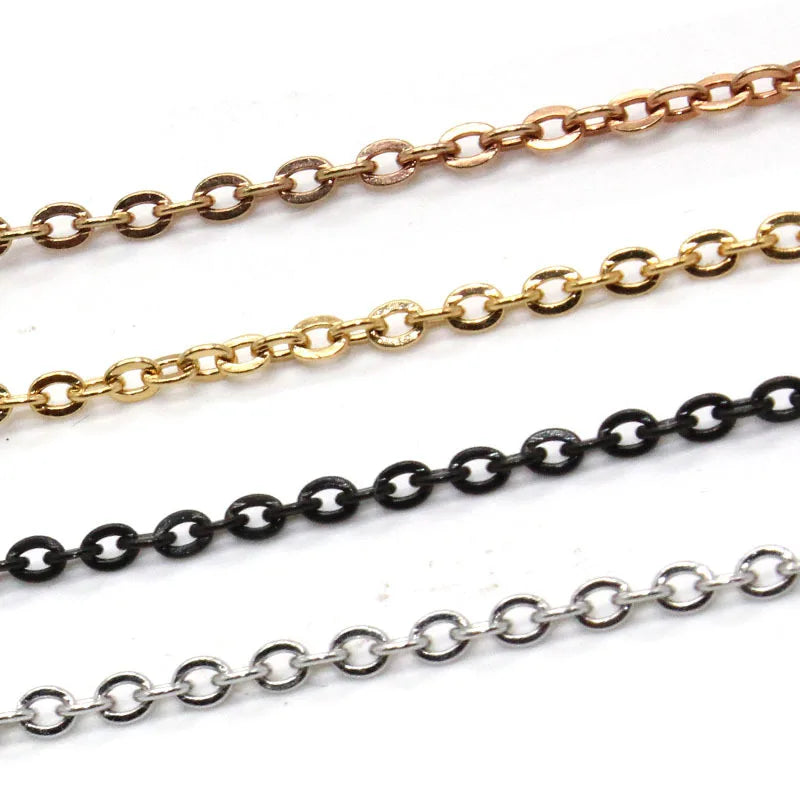 40cm 50cm 60cm Each Plus 4cm China Jewelry Silver Gold Rose Color Stainless Steel Thin Link O Chain Necklaces Jewellery
