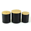 Matte Black Candle Vessel Empty Cylinder Candle Container Glass Candle Jar With Lid