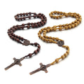 JC Crystal Yiwu Wholesale Retro Handmade Wooden Rosary Kokka   Christian Beads Necklace Paracord Rosary